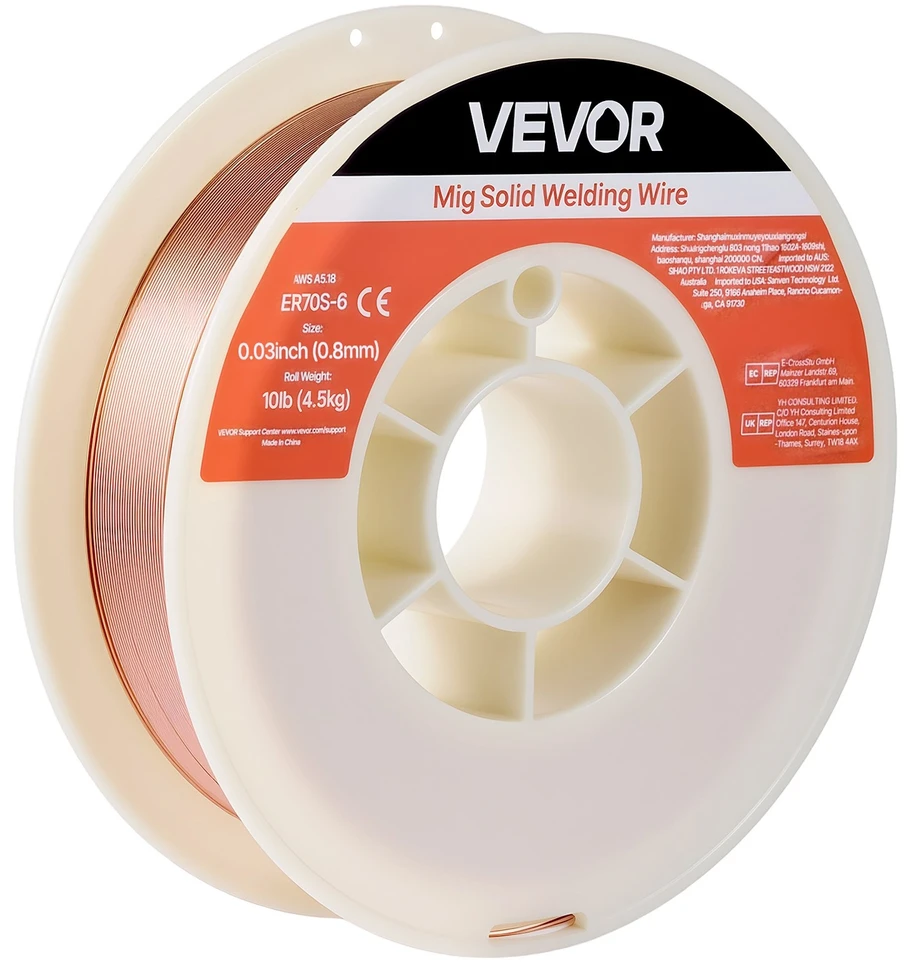 VEVOR Kietas MIG suvirinimo vielas ER70S-6, 0.8mm, 4.5kg