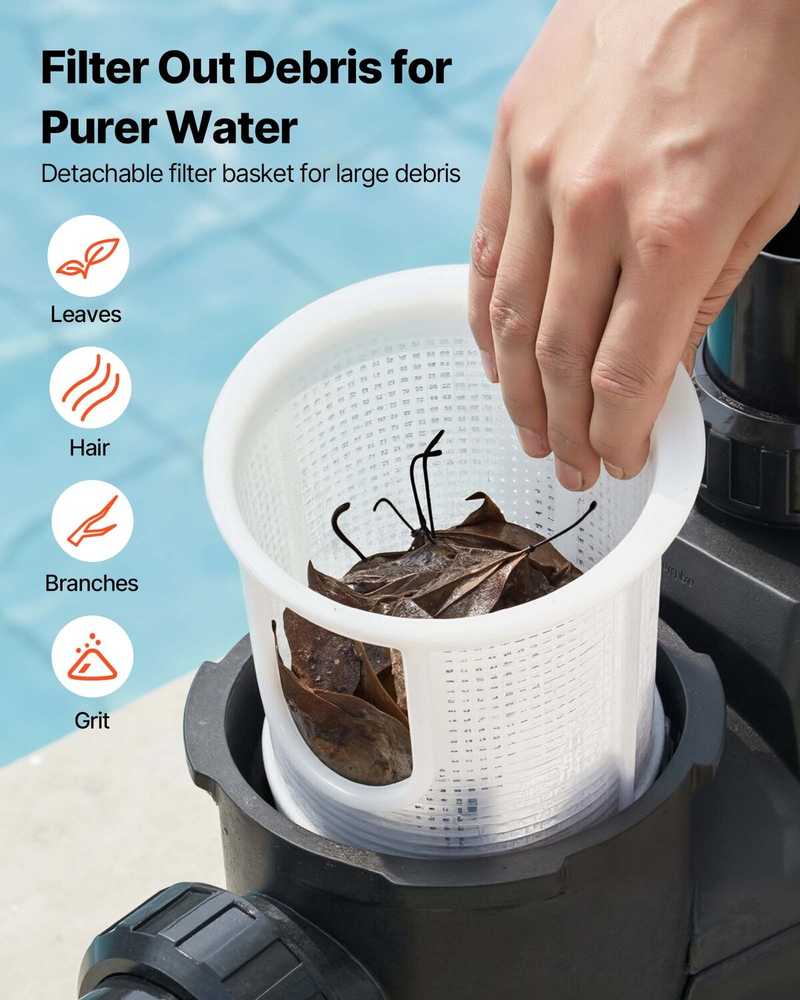 VEVOR Kintamo greičio baseino siurblys su filtru
