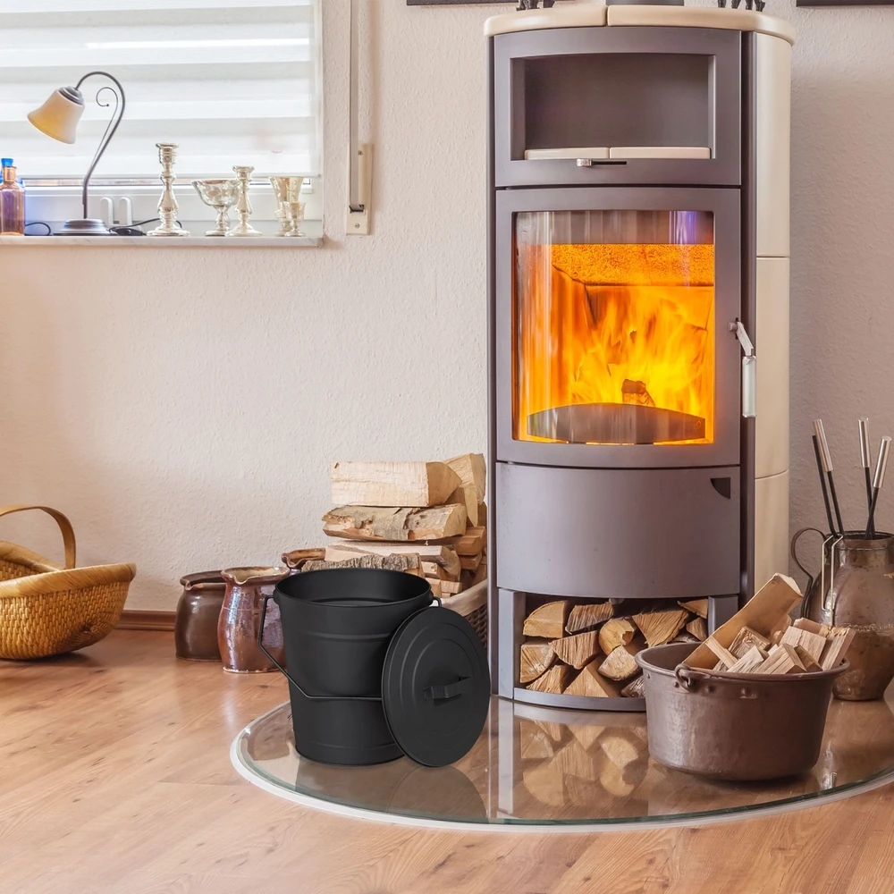 Relaxdays Klasikinis pelenų kibiras su dangčiu