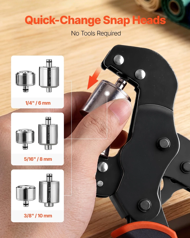 VEVOR Kniedžių įrankių rinkinys 6/8/10 mm, 900 vnt.
