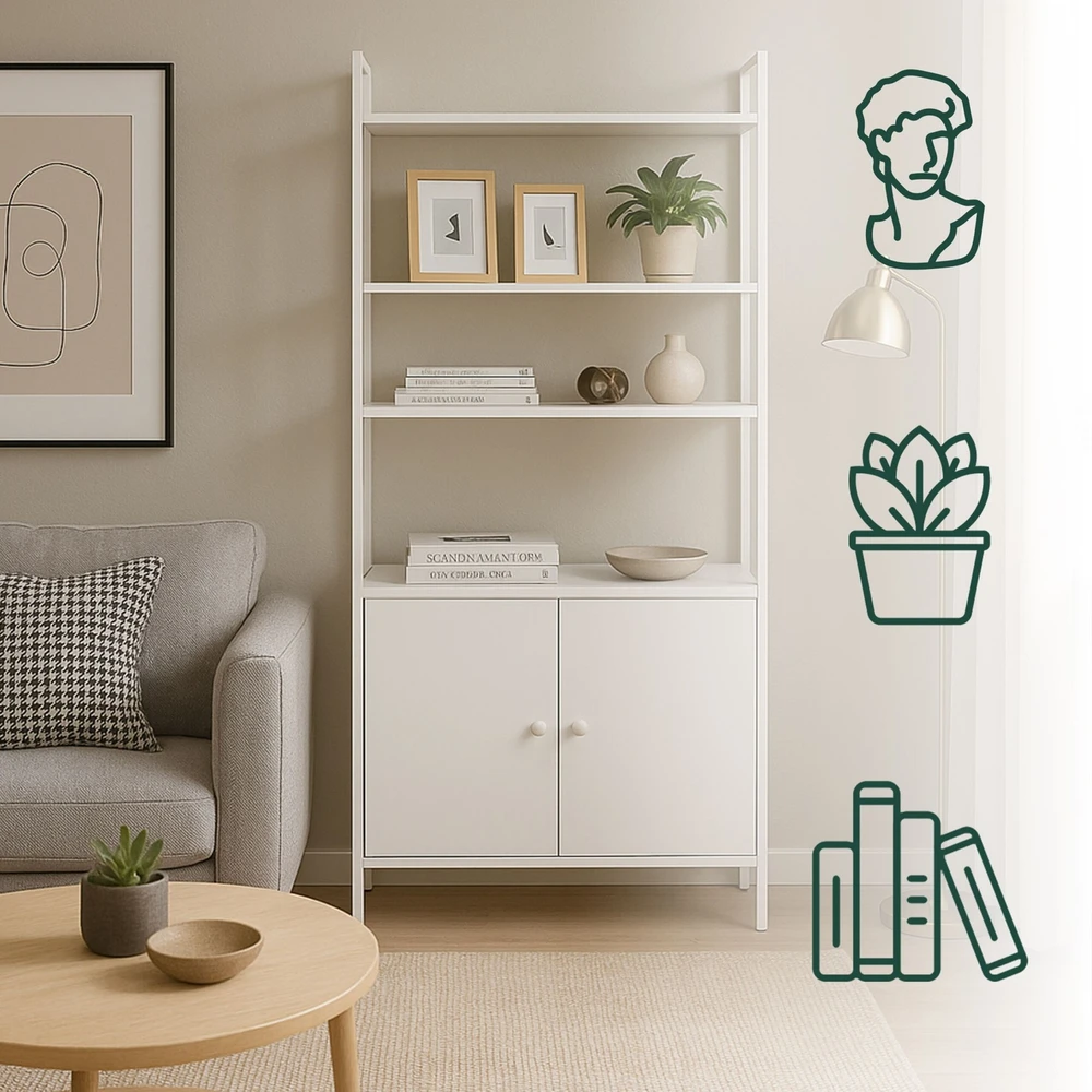 Relaxdays Knygų lentyna su spintelė