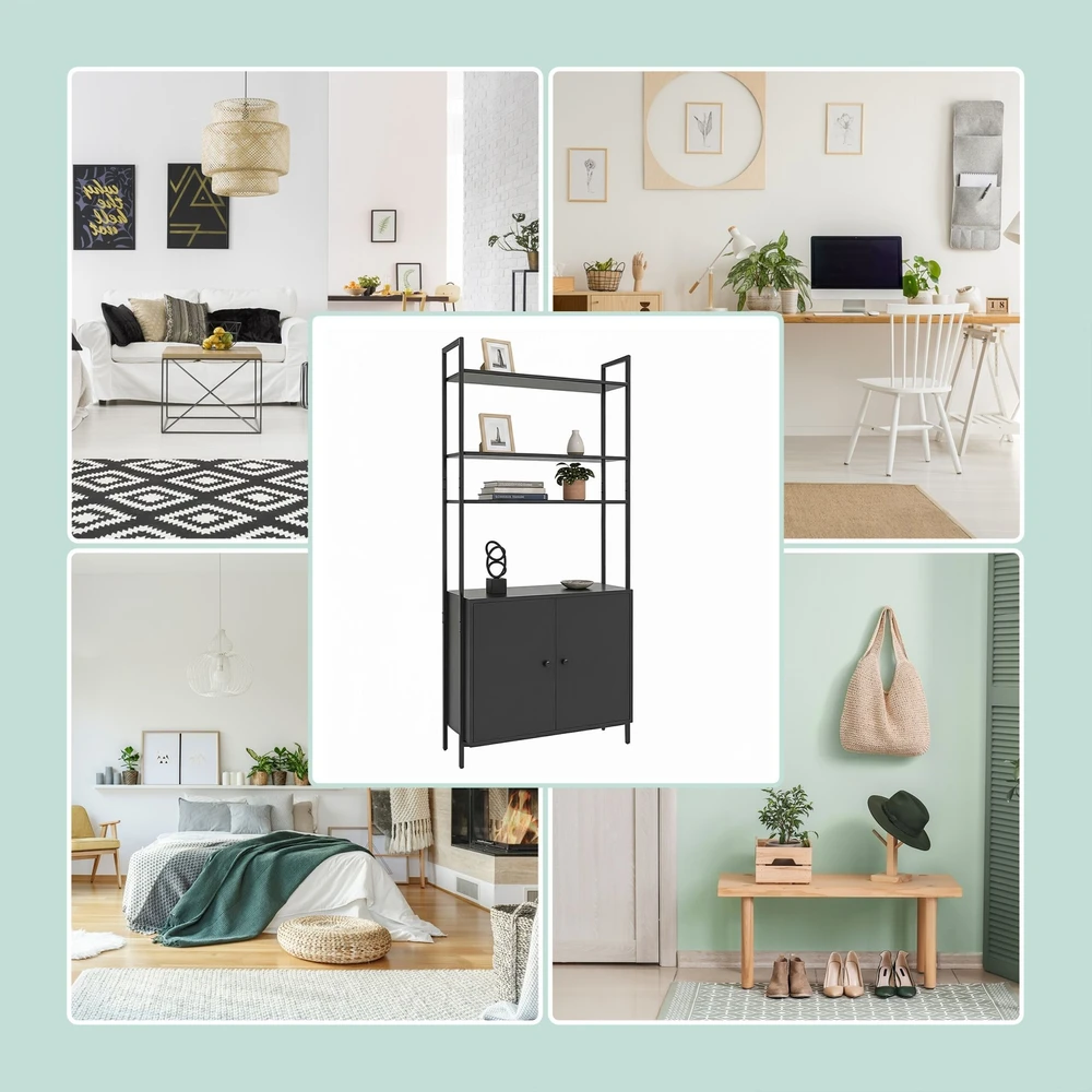 Relaxdays Knygų lentyna su spintelėle