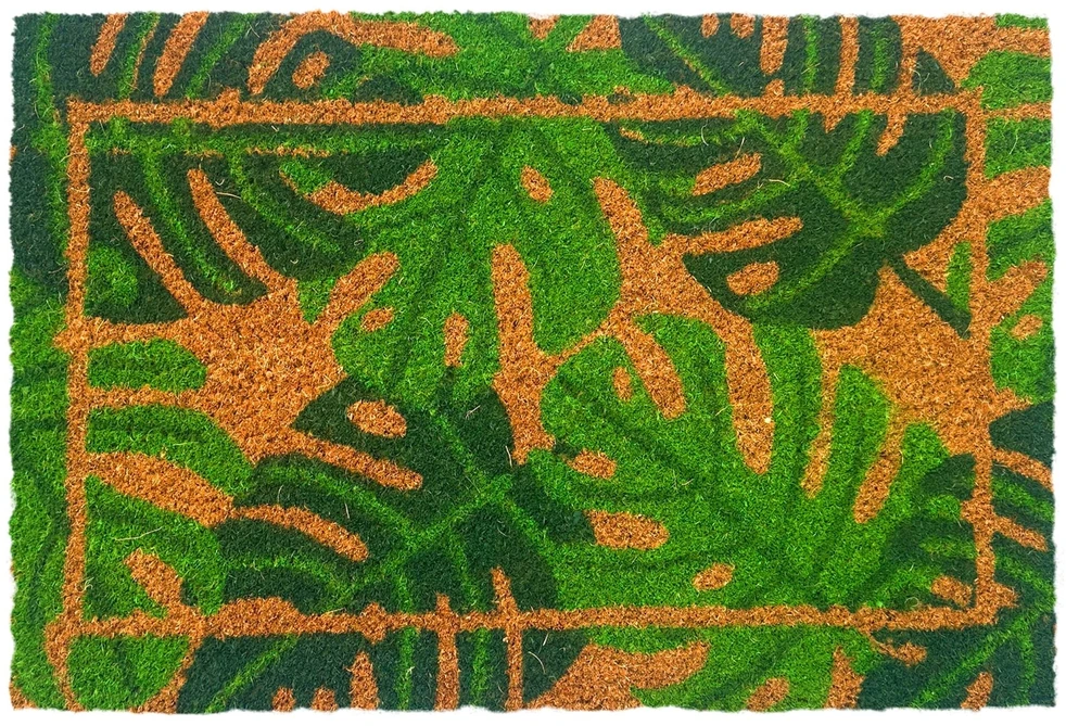 Relaxdays Kokosinis durų kilimėlis, augalai, 60x40 cm
