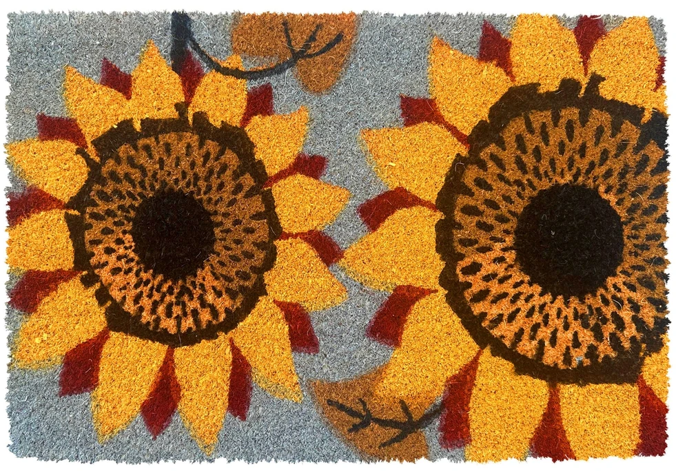 Relaxdays Kokosinis durų kilimėlis, augalai, 60x40 cm