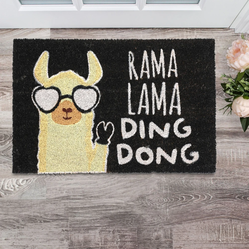Relaxdays Kokosinis durų kilimėlis su juokingu lama