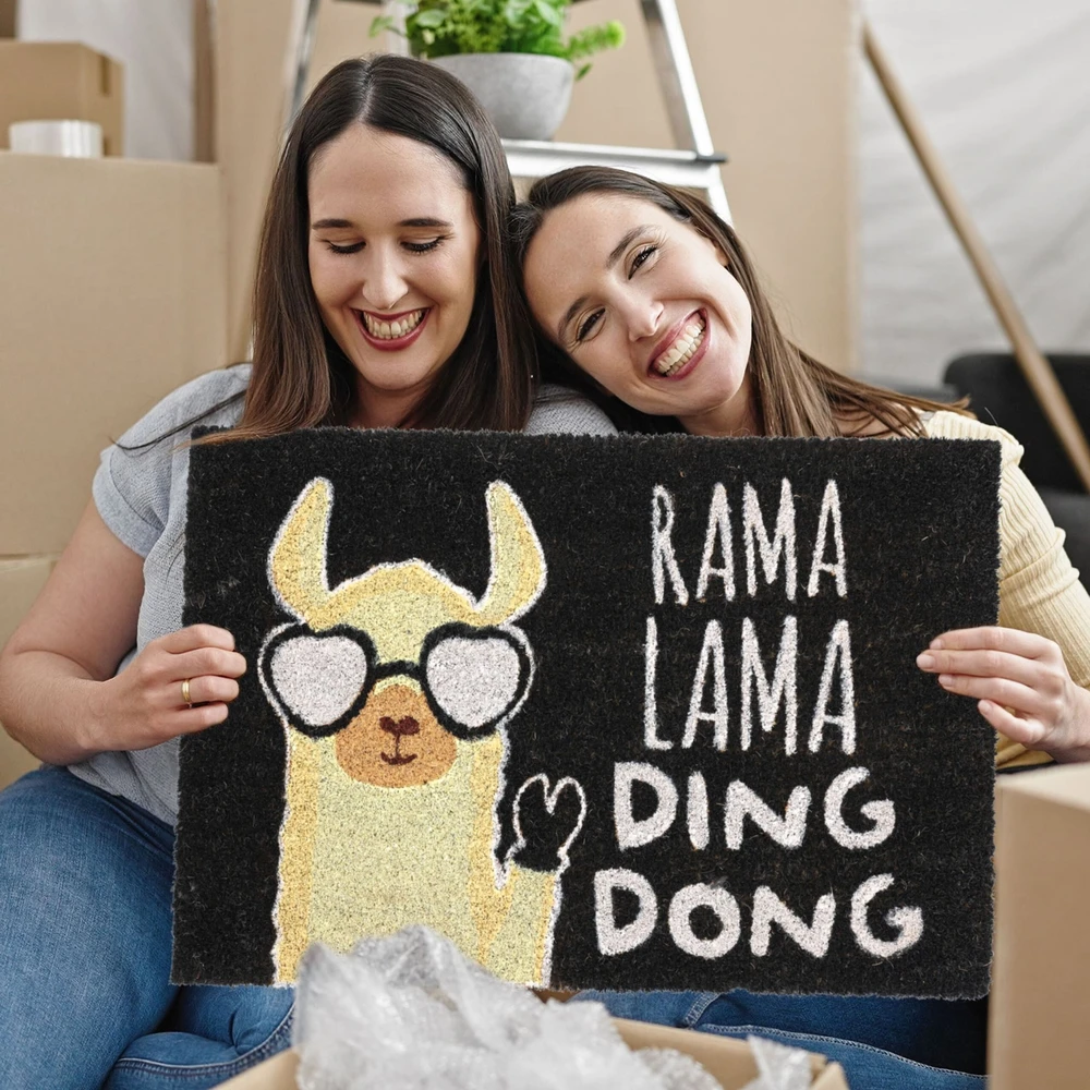 Relaxdays Kokosinis durų kilimėlis su juokingu lama