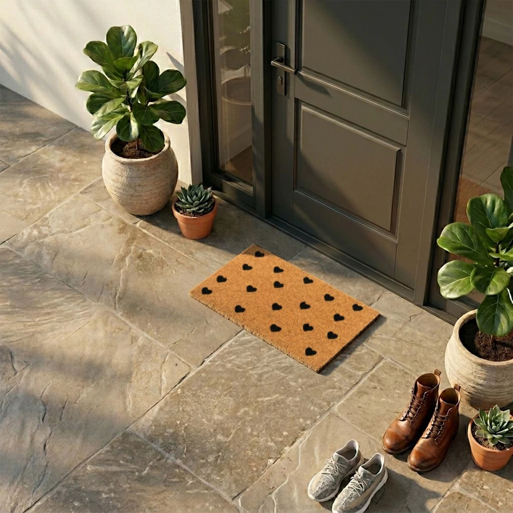 Relaxdays Kokosinis durų kilimėlis su motyvu, 60x40 cm