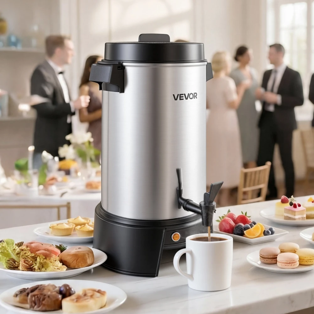 VEVOR Komercinis kavos urnas 42 puodeliams, 6,3 l