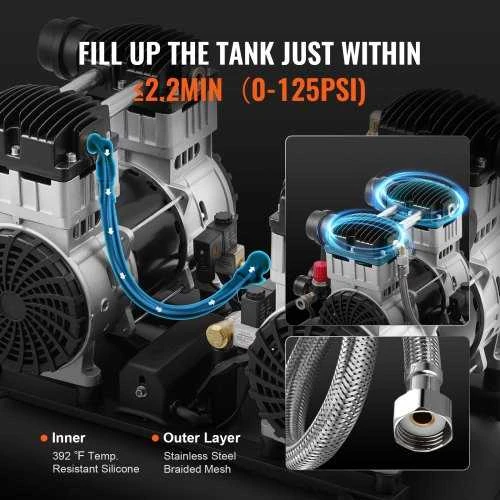 VEVOR Kompaktiškas nealyvuotas oro kompresorius 20 gal 90 PSI