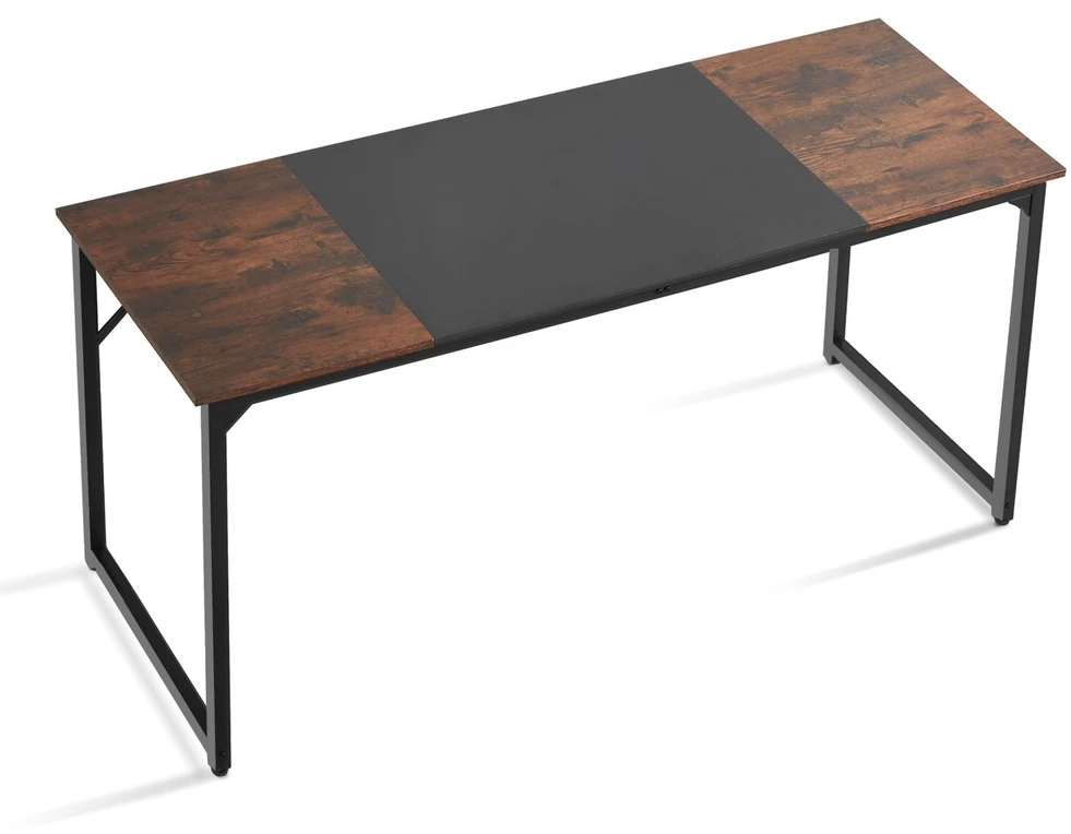 VEVOR Kompiuterio stalas 160 cm, rusvas juodas