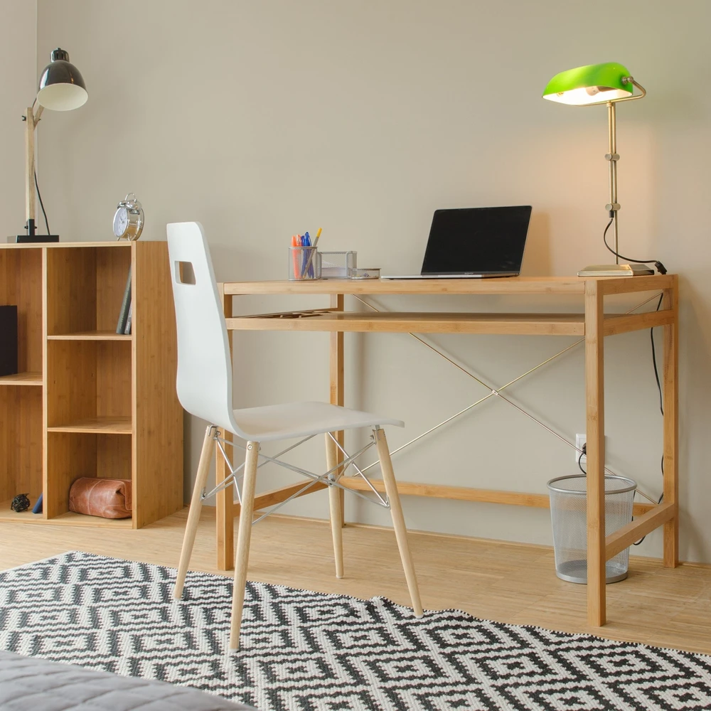 Relaxdays Kompiuterio stalas su klaviatūros stalčiumi