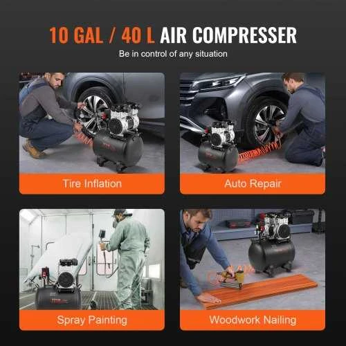 VEVOR Kompresorius be alyvos 10 gal 90 PSI