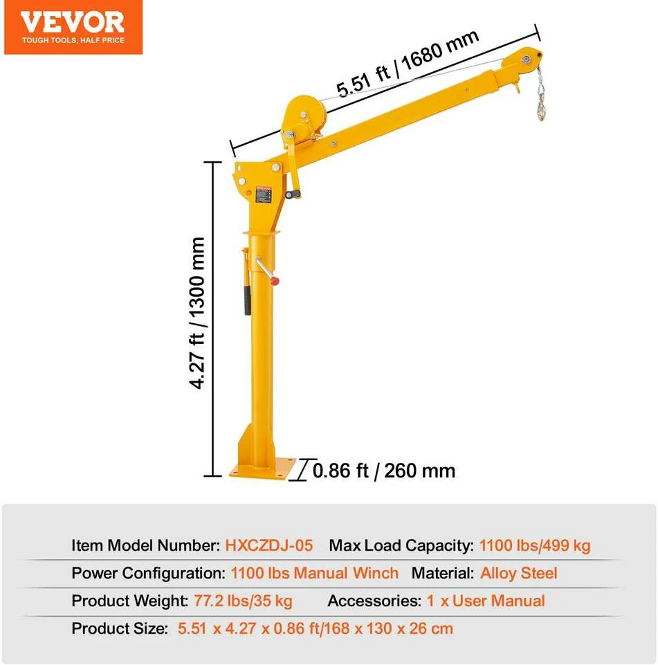 VEVOR Kranas su gervė iki 500 kg