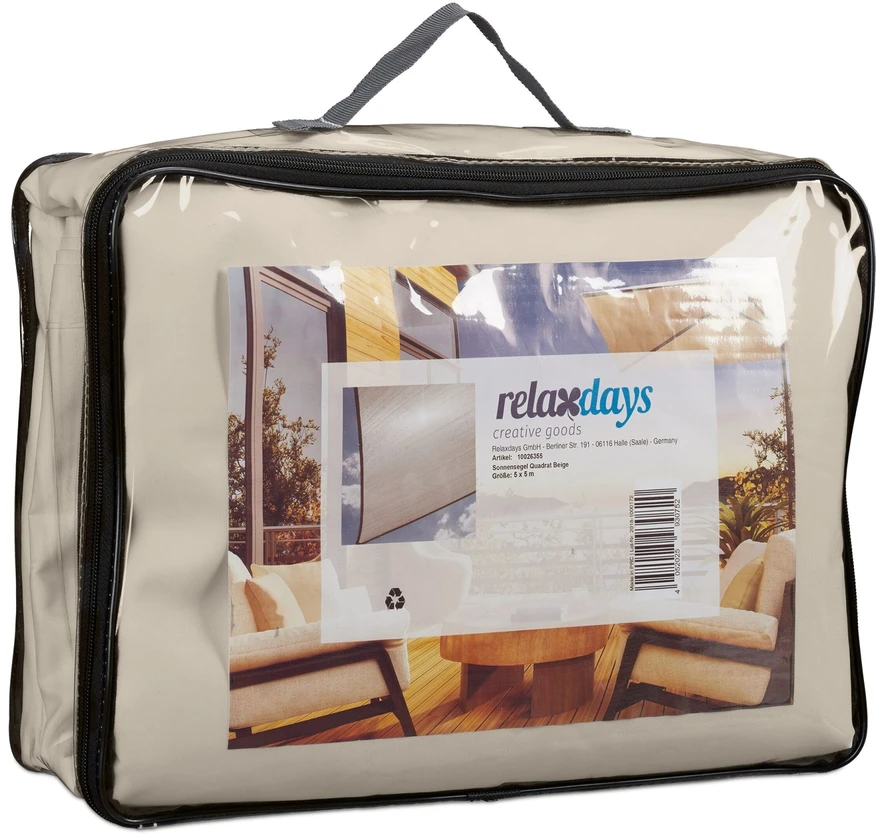 Relaxdays Kvadratinė smėlio spalvos markizė