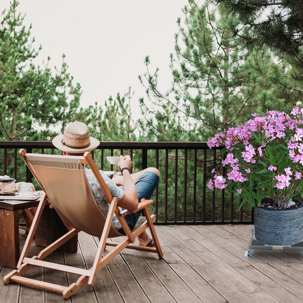 Relaxdays Kvadratinis išplečiamas vazonų vežimėlis