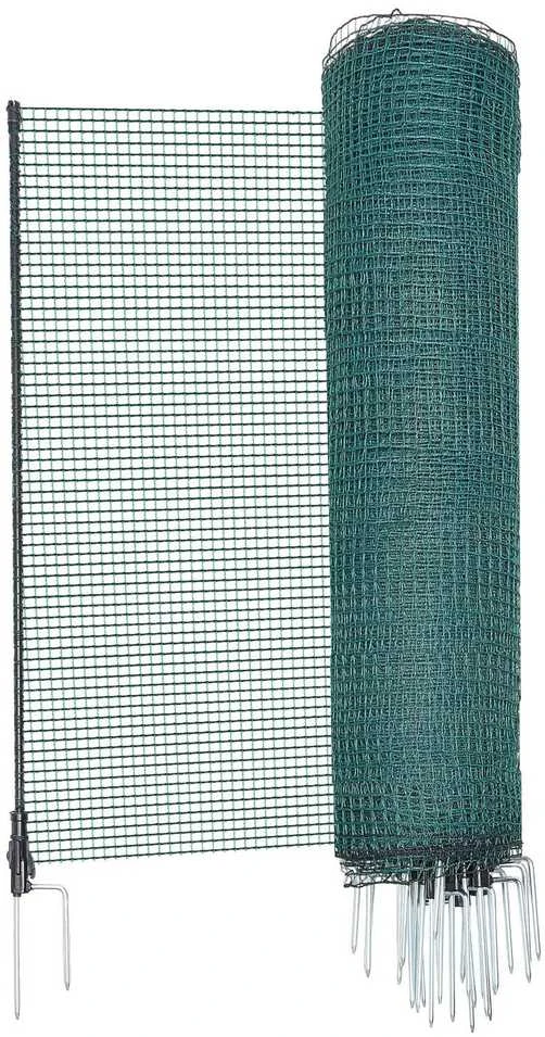 Vevor Laikina tvora su stulpais, 1.2 x 25 m plastikinis tinklas