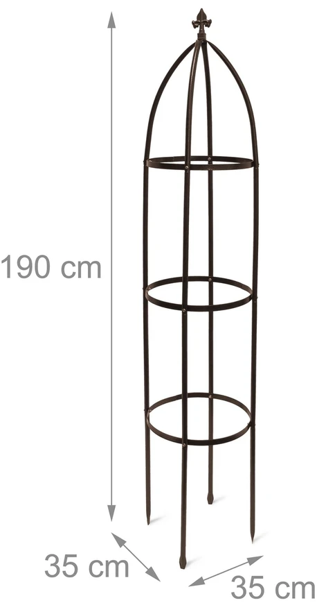 Relaxdays Laipiojimo augalų obeliskas Metal rudas 190 cm