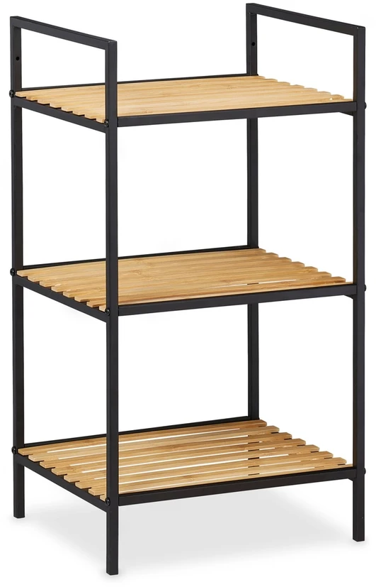 Relaxdays Laisvai pastatoma bambukinė ir metalinė lentyna