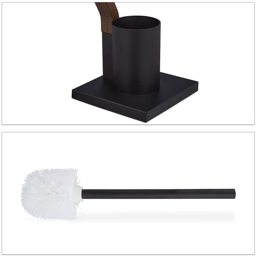 Relaxdays Laisvai pastatomas WC komplektas juodos spalvos
