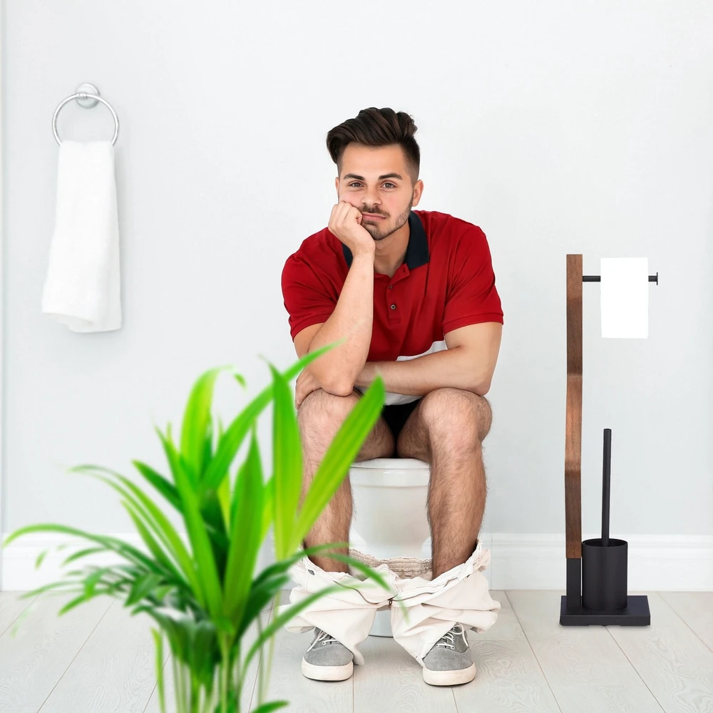 Relaxdays Laisvai pastatomas WC komplektas juodos spalvos