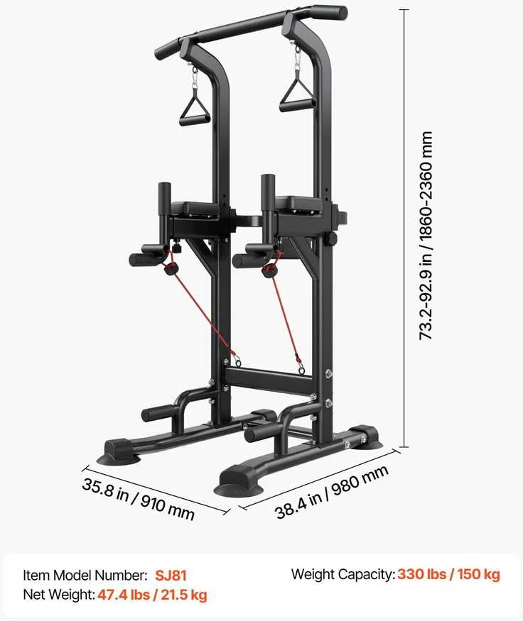 Vevor Laisvai stovinti prisitraukimų stotis 150 kg