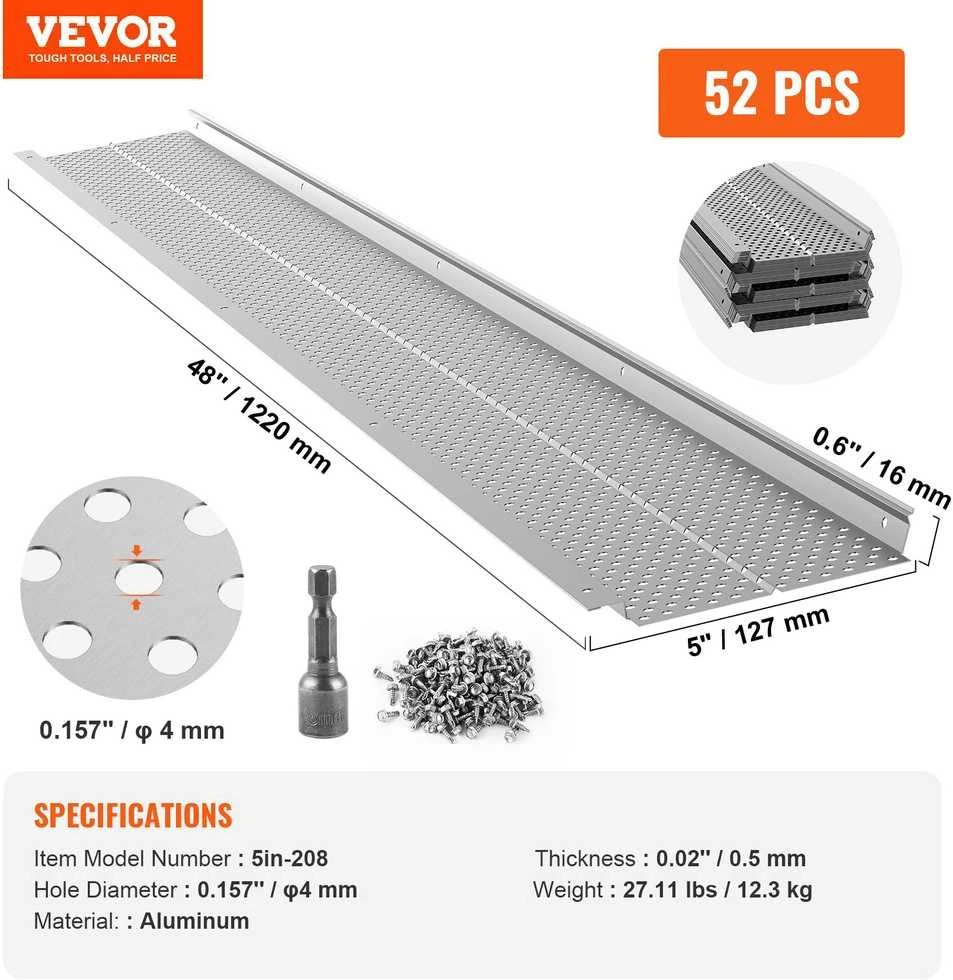 Vevor Latakų apsauga su aliuminio filtru, 63 metrai