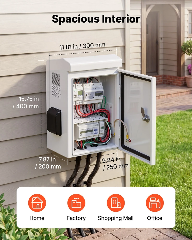 VEVOR Lauko elektros dėžė IP65 su termostatu