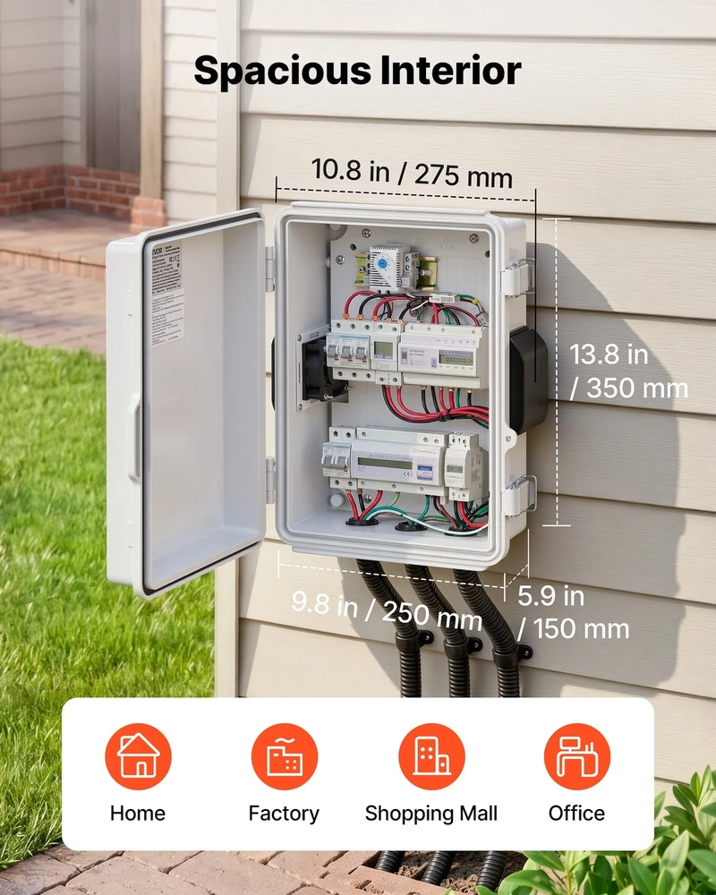 Lauko elektros dėžė su termostatu ir ventiliatoriumi