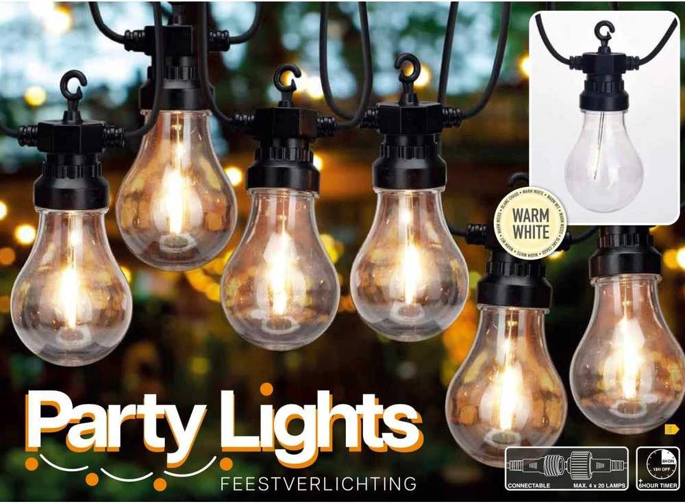 ProGarden Lauko girlianda Party Light 20 LED su laikmačiu