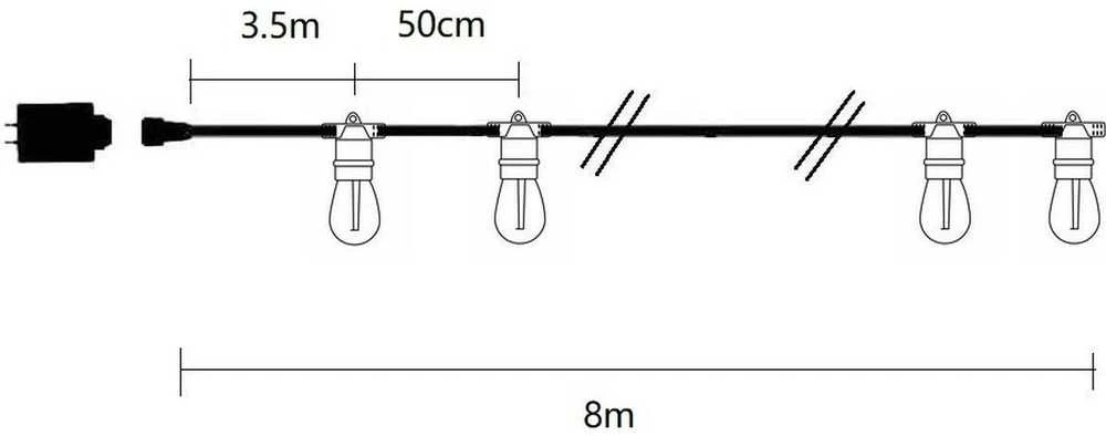 Saska Garden Lauko girlianda su 10 LED lempučių 8m