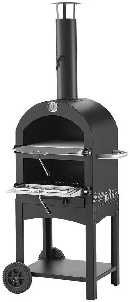 VEVOR Lauko malkinė picų krosnelė su 2 ratukais