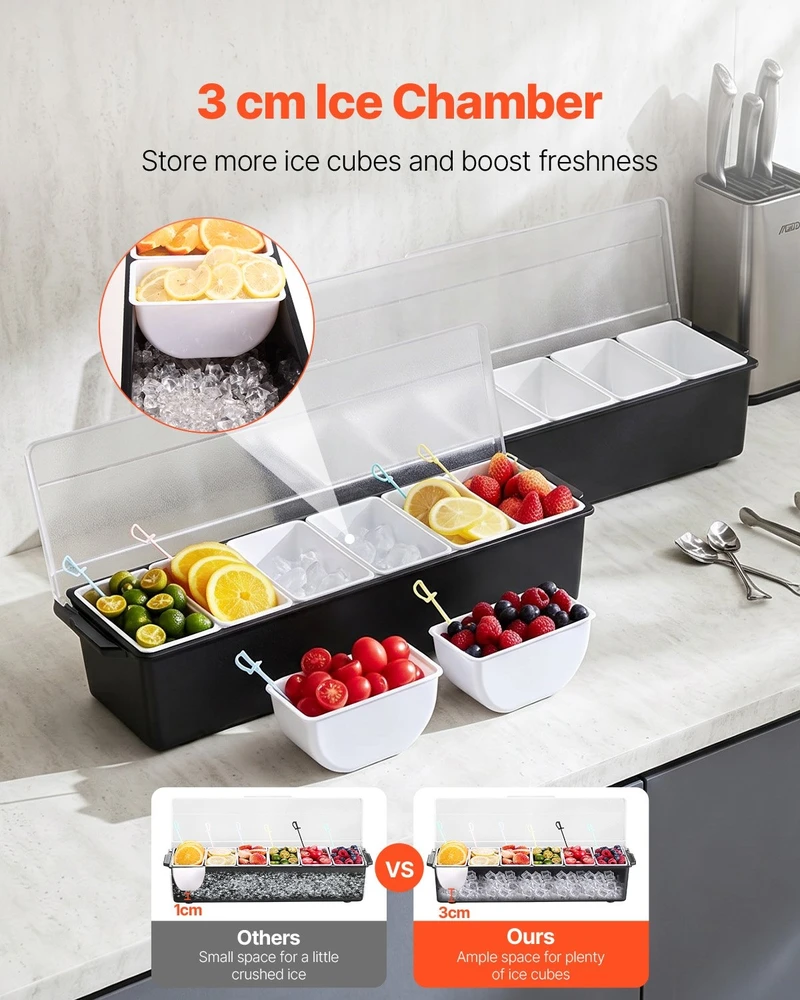 VEVOR Ledinė priedų dėžutė su 6 skyreliais