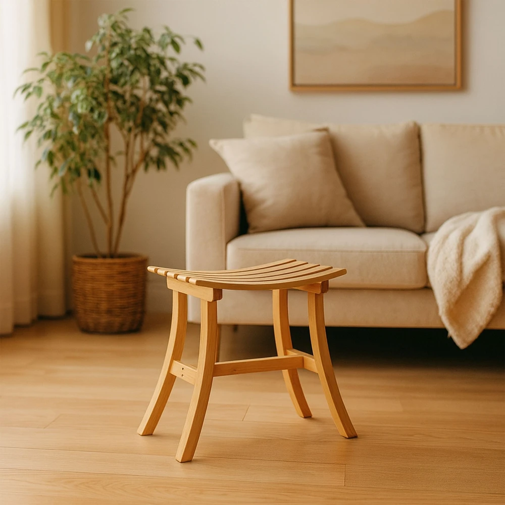 Relaxdays Lenkta bambukinė kojų kėdutė