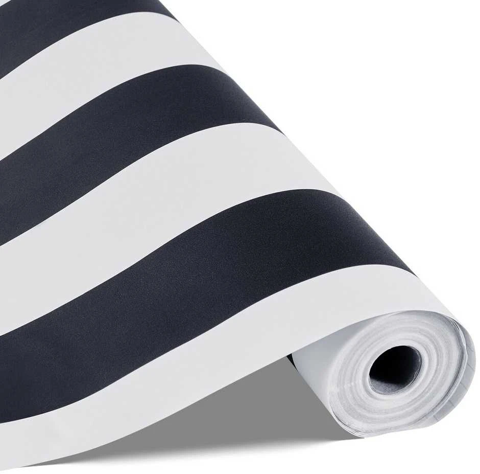 VEVOR Lipni tapetai 45cm x 15m juodai balti