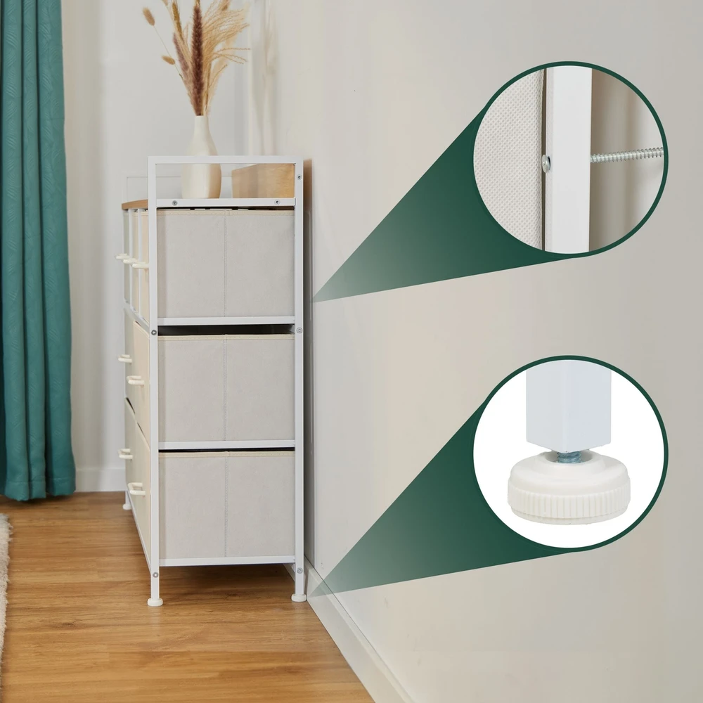 Relaxdays Komoda su 7 medžiaginiais stalčiais