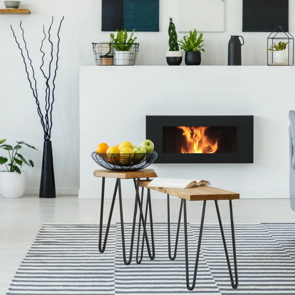 Lova Relaxdays Plaukų segtuko formos stalo kojos su 2 skersiniais, 4 vnt. rinkinys