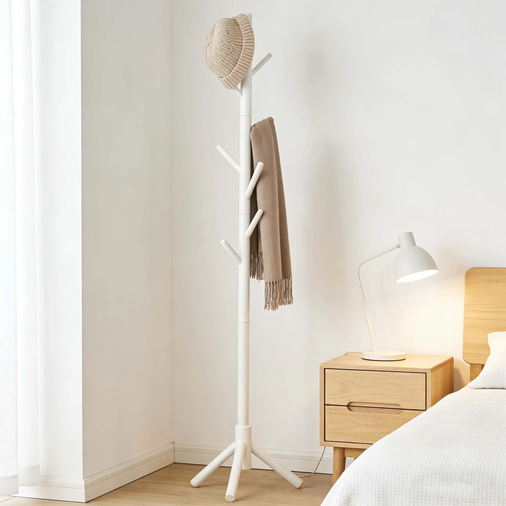 Lova Relaxdays Pušinis drabužių stovas, 8 kabliukai