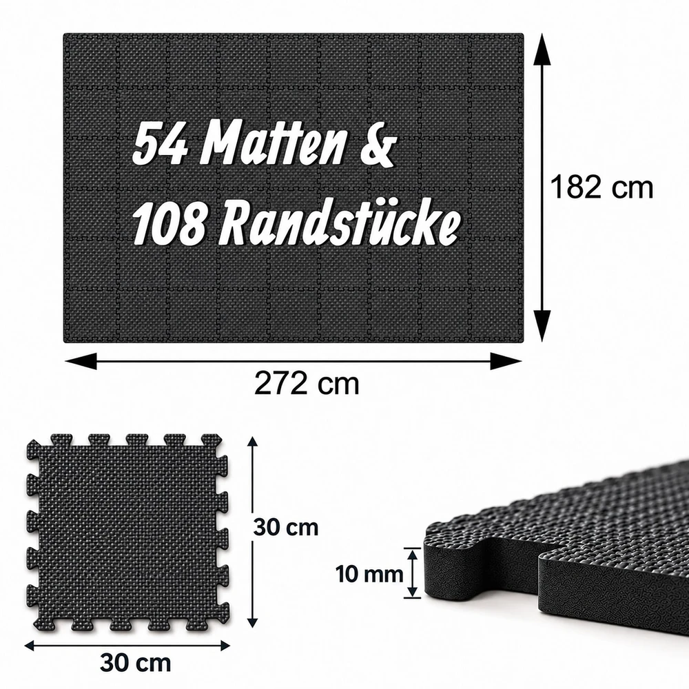 Lova Relaxdays Fitneso grindų apsaugos kilimėlių rinkinys 30x30 cm