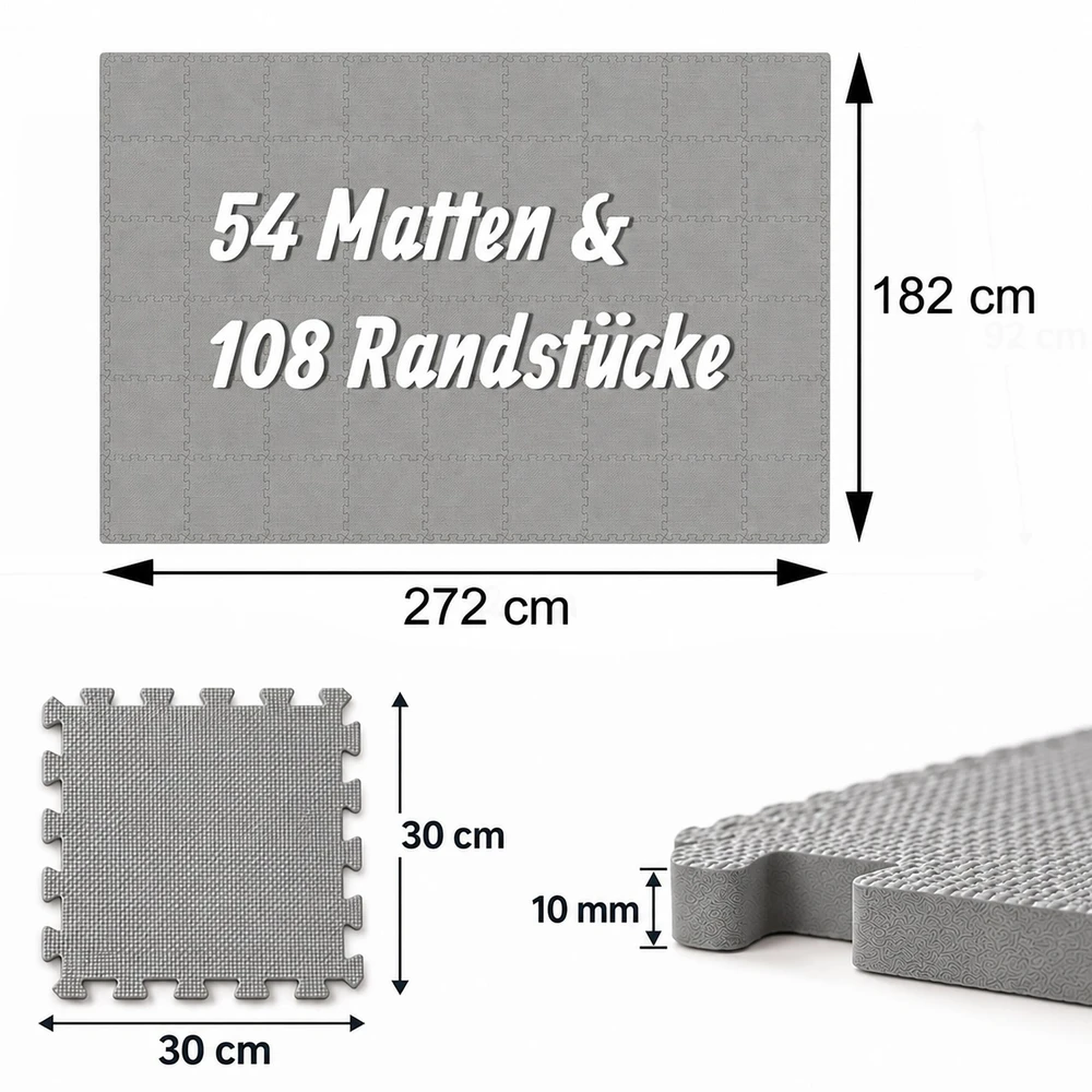 Lova Relaxdays Fitneso grindų apsaugos kilimėlių rinkinys 30x30 cm