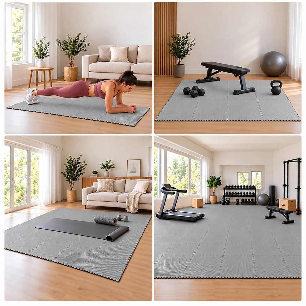 Lova Relaxdays Fitneso grindų apsaugos kilimėlių rinkinys 30x30 cm