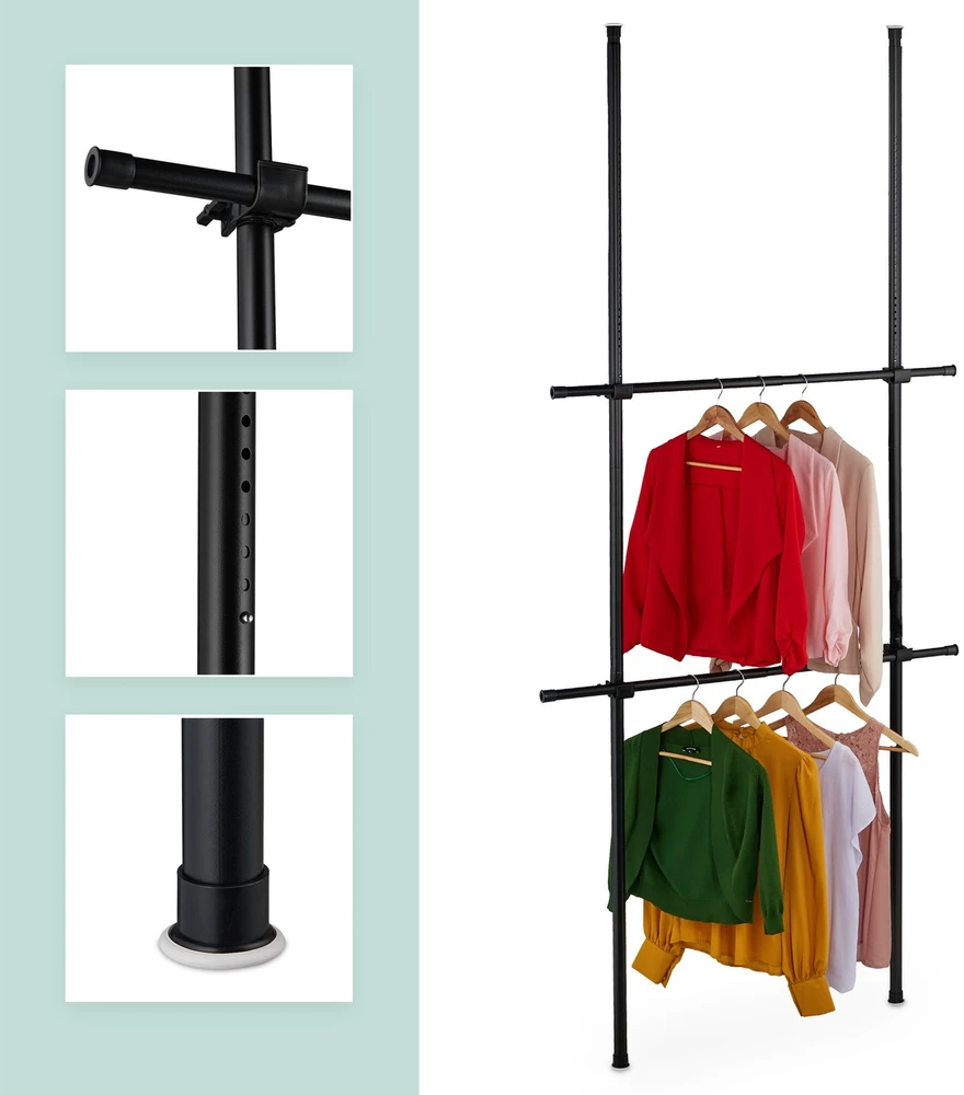 Relaxdays Teleskopinė drabužių spintos sistema 165–300 cm