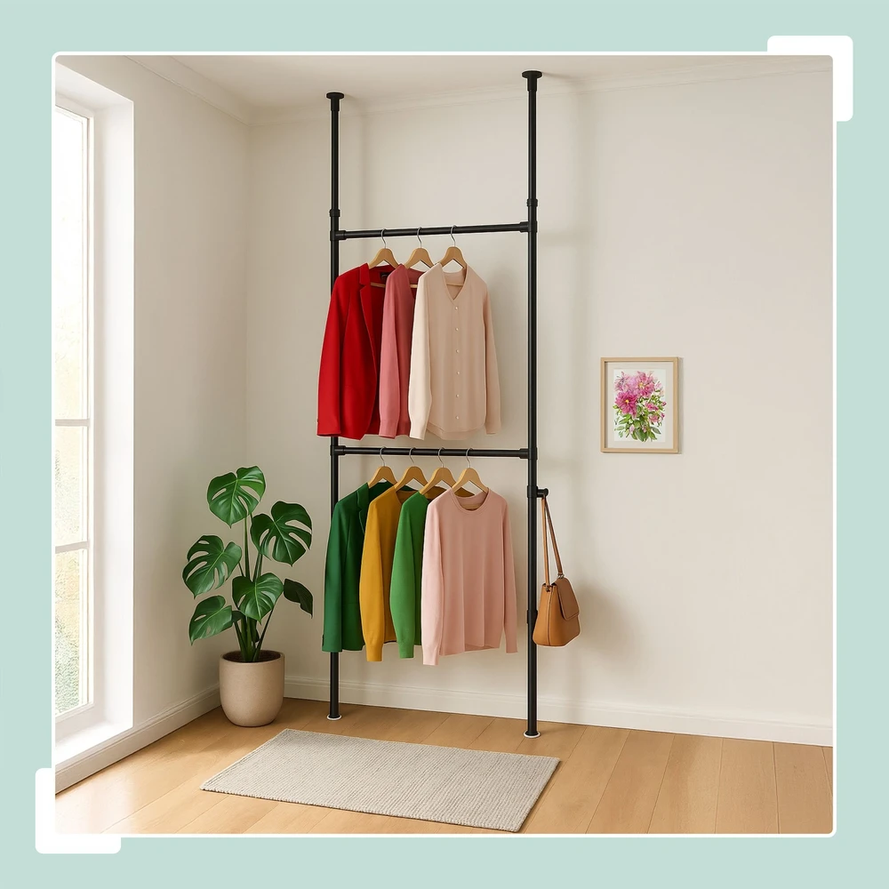 Relaxdays Teleskopinė drabužių spintos sistema 165–300 cm