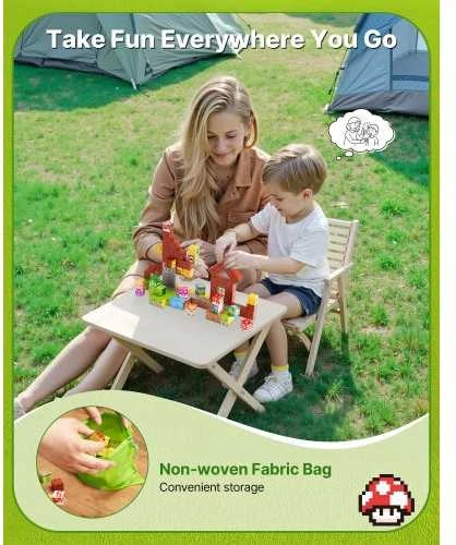 VEVOR Magnetiniai blokai 100 vnt Montessori rinkinys