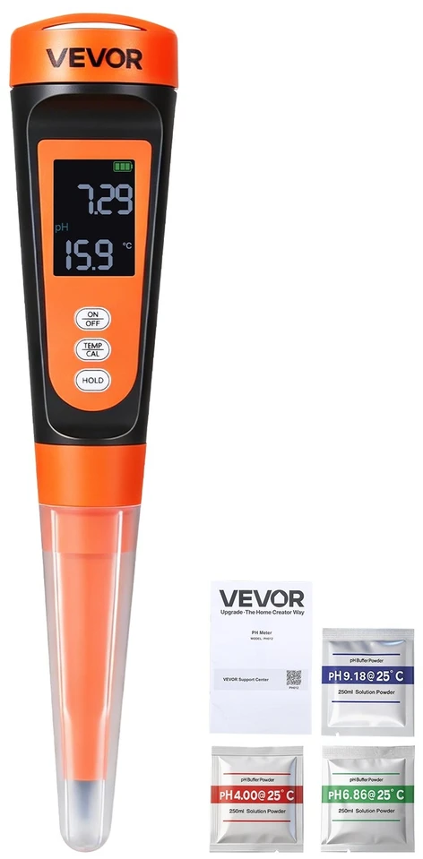 VEVOR Maisto pH matuoklis 0–14 pH