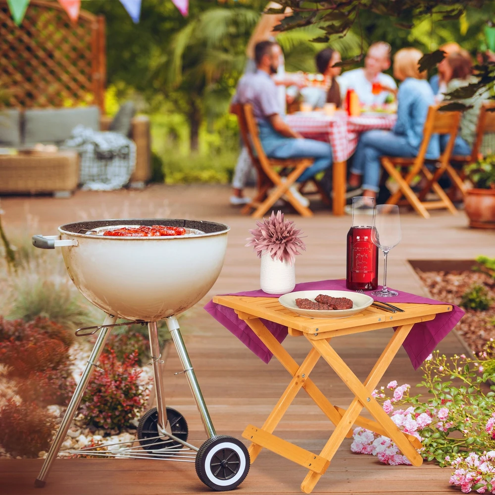 Relaxdays Mažas medinis sulankstomas stalas