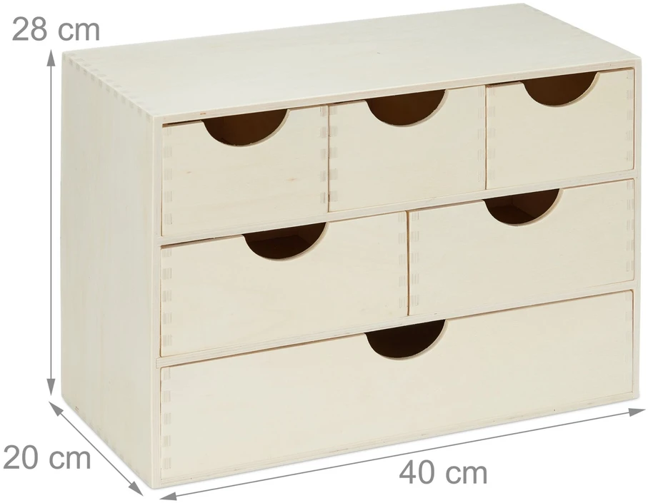 Relaxdays Medinė komoda su stalčiais