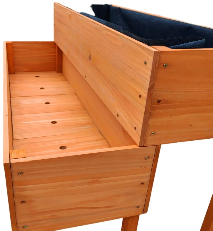 Relaxdays Medinė sodinukų dėžė su grotelėmis