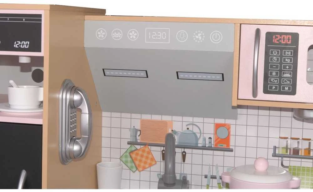 Enero Toys Medinė vaikų virtuvė su LED