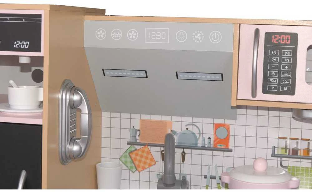 Enero Toys Medinė vaikų virtuvė su LED