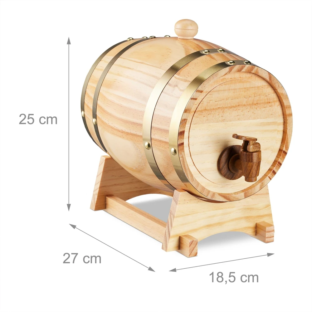 Relaxdays Medinė viskio statinaitė 2,2 l